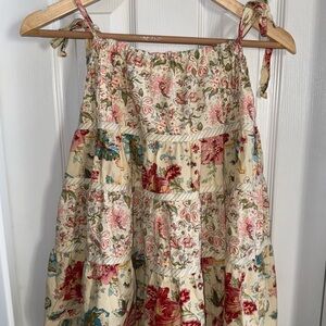 Vintage Floral Fairy Babydoll Top Size M Tie Straps Y2K Dainty Feminine Spring